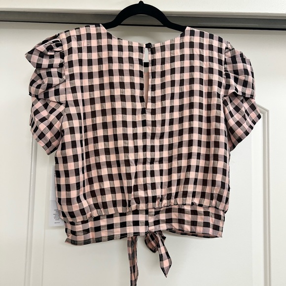 Dress the Population Gingham Tie Front Top - Picture 4 of 7